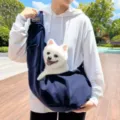 Pet sling carrier bag for small dogs and cats, portable single shoulder outdoor travel bag. - One Size / Navy Blue