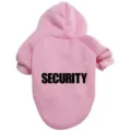 Pink pet dog hoodie detail view with security print, comfortable fabric and warm fit. - 3XL / SE - Pink - Black Label