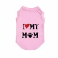Roze katoenen honden vest tank top met schattige liefde mama letter print voor kleine huisdieren. - 3XL / Roze (Zwart Etiket)