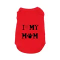 Rode huisdier hondenhestje met schattig letter pootafdruk ontwerp, zachte zomerse kleding. - 3XL / Rood (Zwart Etiket)