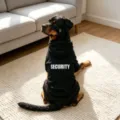 Black Pet Dog Hoodie with Zipper Pocket and Security Print for Medium Large Dogs Variant - 2XL / Black