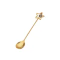 Goldene Edelstahl Langstiel-Mischlöffel mit einem hohlen Stern-Anhänger für Kaffeetasse. - 304 Titangold-Löffel mit Sternanhänger - Schwarzer Stern