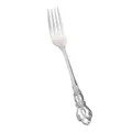 Tenedor vintage europeo de acero inoxidable con mango hueco en relieve para la mesa. - Tenedor de Cena de Corte Imperial / Plateado