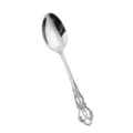 Cuchara hueca en relieve retro de acero inoxidable, elegante pieza de vajilla europea. - Cuchara de Cena de Corte Imperial / Plateado