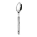Stainless steel spoon with marble pattern handle, modern western tableware variant for home and hotel. - Dinner Spoon / Ink Gray