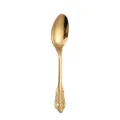 Elegante cuchara de postre vintage de acero inoxidable dorada, variante de cubiertos. - Cucharas de mesa estilo corte 410 - Oro titanio
