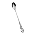 Stainless steel retro embossed long handle spoon, elegant European style coffee dessert spoon. - Imperial Court Ice Spoon / Silver