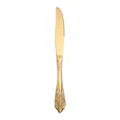 Stainless steel gold steak knife with vintage embossed handle, elegant European cutlery tableware. - 410 Court Dinner Knife - Titanium Gold