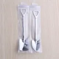 Set de cucharas con forma de pala de acero inoxidable, cucharas de postre creativas. - Juego de 2 cucharas pala puntiaguda y cuadrada en bolsa gruesa con cremallera - Plateado