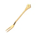 Forchetta da frutta in acciaio inossidabile dorato con elegante manico floreale per dolci. - Forchetta Campanula / Oro Titanio