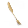 Fourchette plume en acier inoxydable doré design élégant vaisselle de table de luxe 1pc - Fourchette à Dîner Unique / Or titane