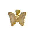 Gold plated copper butterfly pendant necklace featuring champagne faceted zircon and crystal stones. - Butterfly I (DN260517) / Pendant Only (No Chain)