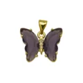 Gold plated purple zircon butterfly pendant fashion chic daily jewelry accessory item - Butterfly K (DN260517) / Pendant Only (No Chain)