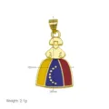 Vergulde emaille hanger met Venezolaanse vlag design voor ketting en accessoires. - Hanger Zonder Ketting (DN260327-D)