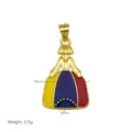 Gold Plated Enamel Dress Pendant National Flag Necklace Accessory Jewelry 15x28mm 2.6g - Pendant Only (DN260327-E)