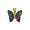 Gold plated colorful zircon butterfly pendant necklace accessory, delicate minimalist jewelry style. - Butterfly M (DN260517) / Pendant Only (No Chain)