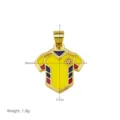 Gold-plated enamel soccer jersey pendant detail, measuring 16x21mm with 1.9g lightweight design. - Pendant Only (DN260327-G)