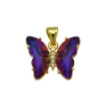 Gold plated colorful zirconia butterfly pendant necklace charm jewelry accessory for women - Butterfly N (DN260517) / Pendant Only (No Chain)