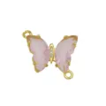 Exquisite 18k gold plated copper pink zircon butterfly connector jewelry pendant charm. - Butterfly B (DN260517) / Connector Only (Bracelet Accessory)