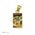 Gold plated enamel chocolate bar snack pendant stylish street style metal jewelry accessory - Pendant Only (DN260327-I)