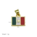 Mexico flag pendant gold metal drop oil enamel national flag necklace charm jewelry accessory - Pendant Only (DN260327-J)