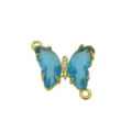 Gold Plated Blue Zircon Butterfly Pendant Necklace Connector Jewelry Accessory Elegant Gift - Butterfly E (DN260517) / Connector Only (Bracelet Accessory)