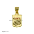 Gold plated mini wafer tin can pendant charm necklace accessory for daily wear style - Pendant Only (DN260327-M)