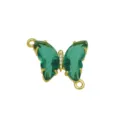 Green Zircon Butterfly Gold Plated Connector Pendant DIY Jewelry Making Accessories - Butterfly G (DN260517) / Connector Only (Bracelet Accessory)