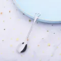 Cuchara de acero inoxidable con forma de corazón y lazo para café, postres y uso en cocina. - Cuchara de corazón calada 304