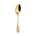 Gold vintage embossed stainless steel spoon elegant European style dessert flatware tableware. - 201 Court Dinner Spoon - Titanium Gold