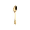 Gold vintage embossed stainless steel dessert spoon, elegant European style tableware variant. - 201 Court Tea Spoon - Titanium Gold