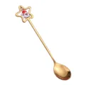 Goldener Edelstahl Löffel mit langem Griff und Weihnachtsmann Stern Anhänger zum Rühren. - 304 Edelstahl-Sternanhänger-Löffel - Weihnachtsmann