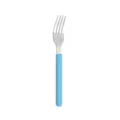 Stainless steel fork with blue handle for western dining table, kitchen tableware. - Tea Fork / Ink Blue