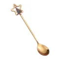 Goldener Langleffel aus Edelstahl mit Weihnachtsstern Anhanger fur Kaffee und Dessert. - 304 Edelstahl-Sternanhänger-Löffel - Weihnachtsbaum
