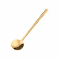 Goldener 304 Edelstahl kleiner runder Löffel 13cm langer Griff Titan Dessertlöffel - 13cm / Titangold