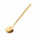 Edelstahl langer Griff runder Löffel 15cm goldener Dessertlöffel für Eiscreme Milchtee - 15cm / Titangold