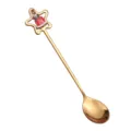 Golden langer Rührlöffel aus Edelstahl mit Stern und Glocke Anhänger für Weihnachten. - 304 Edelstahl-Löffel mit Sternanhänger - Weihnachtsklingel