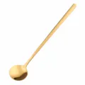 Goldene Edelstahl kleine runde Löffel mit langem Griff, 17cm Dessert und Eislöffel - 17cm / Titangold