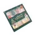 Christmas stainless steel cutlery gift box set cute cartoon spoon and fork tableware - Christmas Spoon & Fork 4-Piece Set [Green Box] Gold