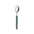 Stainless steel dinner spoon with green marble pattern handle, elegant cutlery variant. - Tea Spoon / Dark Green