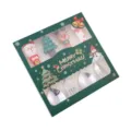 Set posate di Natale confezione regalo acciaio inox cucchiaio forchetta Babbo Natale - Set da 4 cucchiai e forchette di Natale [scatola verde] argento