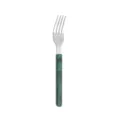 Stainless steel dinner fork with green marble pattern resin handle for modern western dining table. - Tea Fork / Dark Green