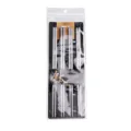 Set bacchette in titanio quadrate antiscivolo laser metallo 4 paia utensile cucina - 23cm / Set da 4 paia