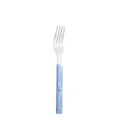 Roestvrijstalen dinergabel met blauw gemarmerd hars handvat en klinknagels voor op tafel. - Theevork / Streaming Blauw