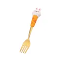 Carino cartone animato coniglio carota acciaio inossidabile forchetta dessert frutta bambini - Forchetta Coniglio carota - Oro