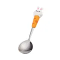 Simpatico cucchiaio in acciaio inossidabile con coniglio e carota per dolce e regalo. - Cucchiaio coniglio e ravanello - colore naturale