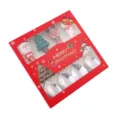 Set di cucchiai in acciaio inossidabile di Natale con simpatici manici di cartone per feste - Set da 4 cucchiai di Natale [scatola rossa] argento