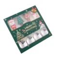 Set regalo di cucchiai in acciaio inossidabile di Natale con simpatico Babbo Natale e renna. - Set da 4 cucchiai natalizi (scatola verde) - Argento