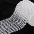 Natural white crystal round beads clear gemstone loose beads for DIY bracelet jewelry making - Clear Quartz AB+ (Madagascar) / 4mm (Approx 90pcs)