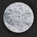 Natural crystal seven star array disc round polished energy stone home decor display plate - White Crystal / 80*80*8mm
